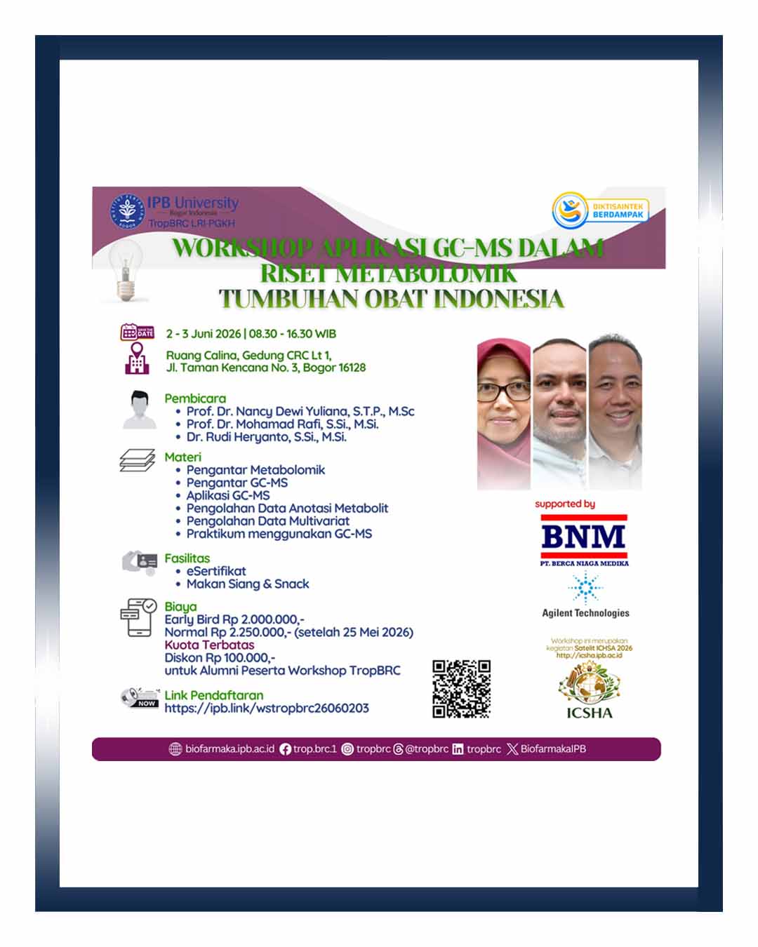 Flyer ISG - Workshop Aplikasi GCMS (IPB University)