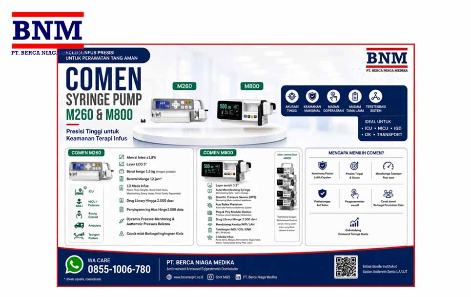 Comen Syringe Pump M260 & M800 : Solusi Syringe Pump Presisi Untuk Perawatan yang Aman